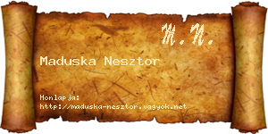 Maduska Nesztor névjegykártya